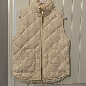 J Crew cream puffer vest